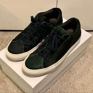 Common Projects Calf Hair Achilles Low in Green 37